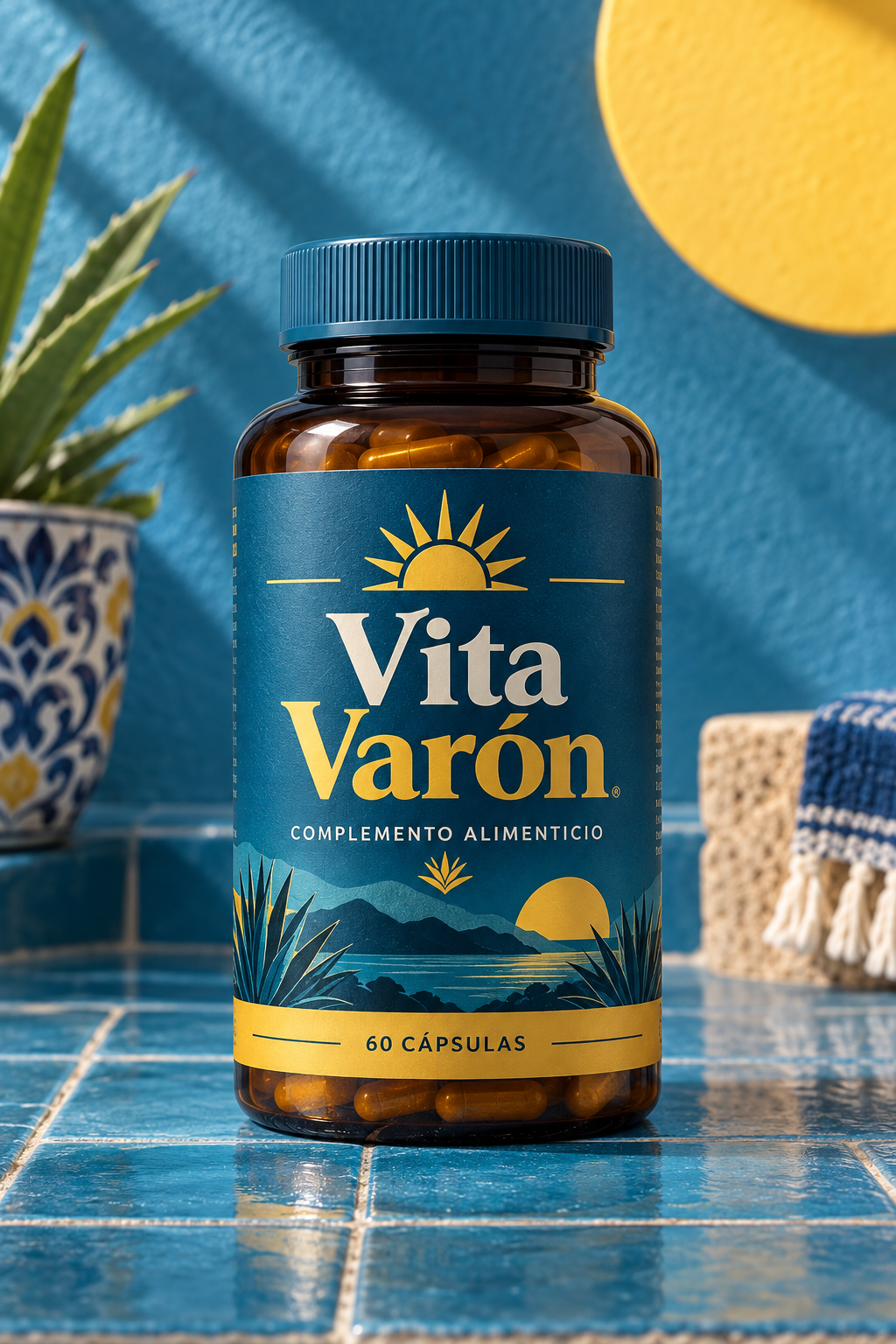 Frasco Vita Varón, fórmula botánica de 60 cápsulas